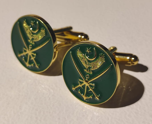 ISPR Green Brass Cufflinks